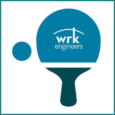 Ping Pong Paddle with the WRK Engineers Logo