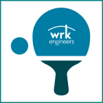Ping Pong Paddle with the WRK Engineers Logo